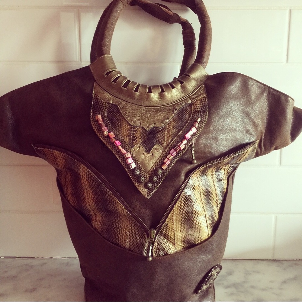 Handmade Genuine Leather and Python “Fish” Bag